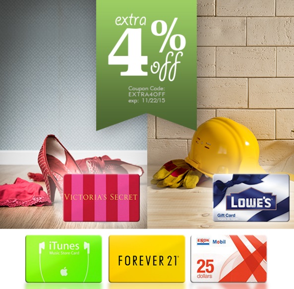 Extra 4 Off Gift Cards Including Exxon Mobil Gas Gift