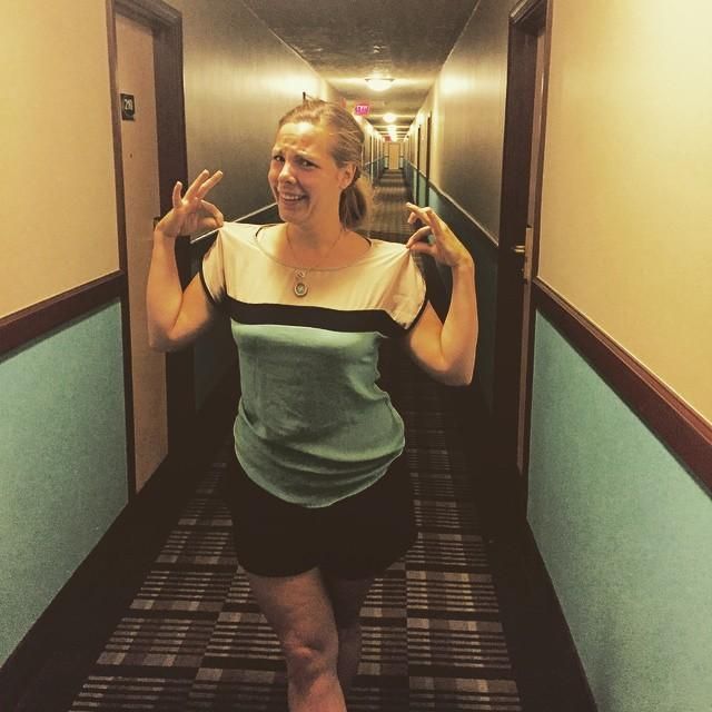 Viral Photo Woman Looks Just Like The Hotel Hallway