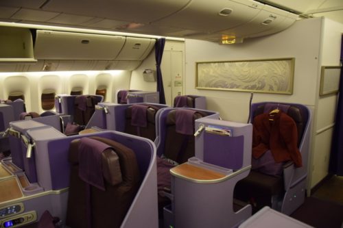 Thai Airways 777 Business Class Cabin