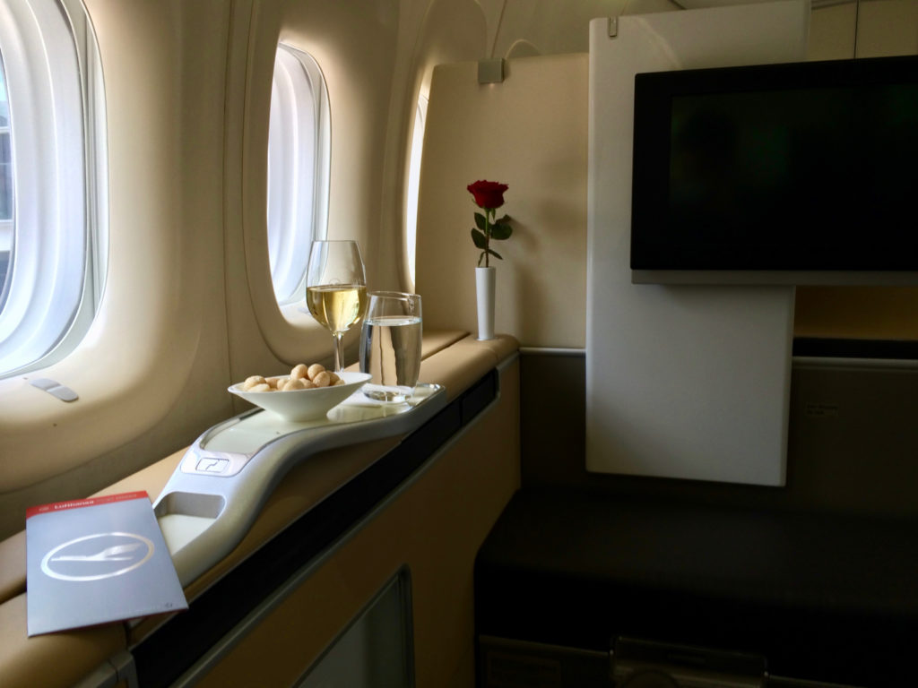 Lufthansa First Class on the 747. Photo by the author.