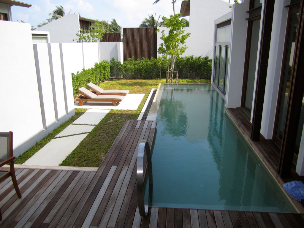 a swimming pool in a house