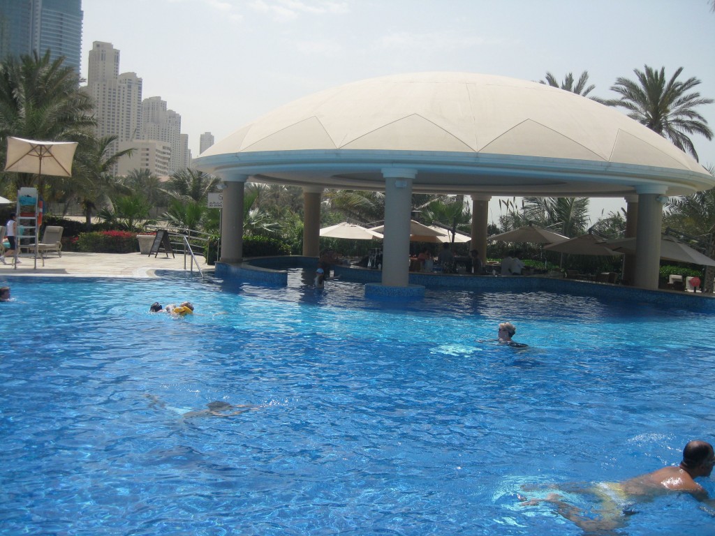 people swimming in a pool