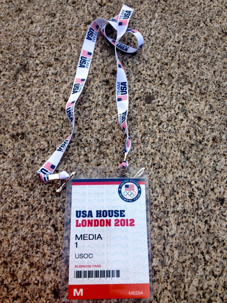 a badge with a lanyard