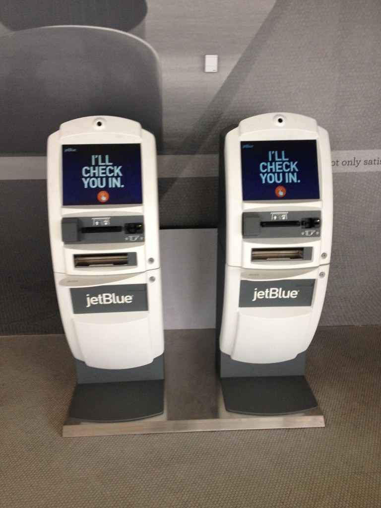 two machines with screens on each side