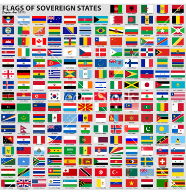a large group of flags
