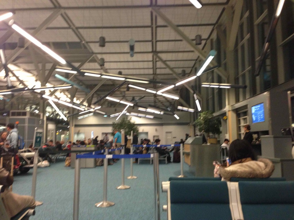 people sitting in an airport