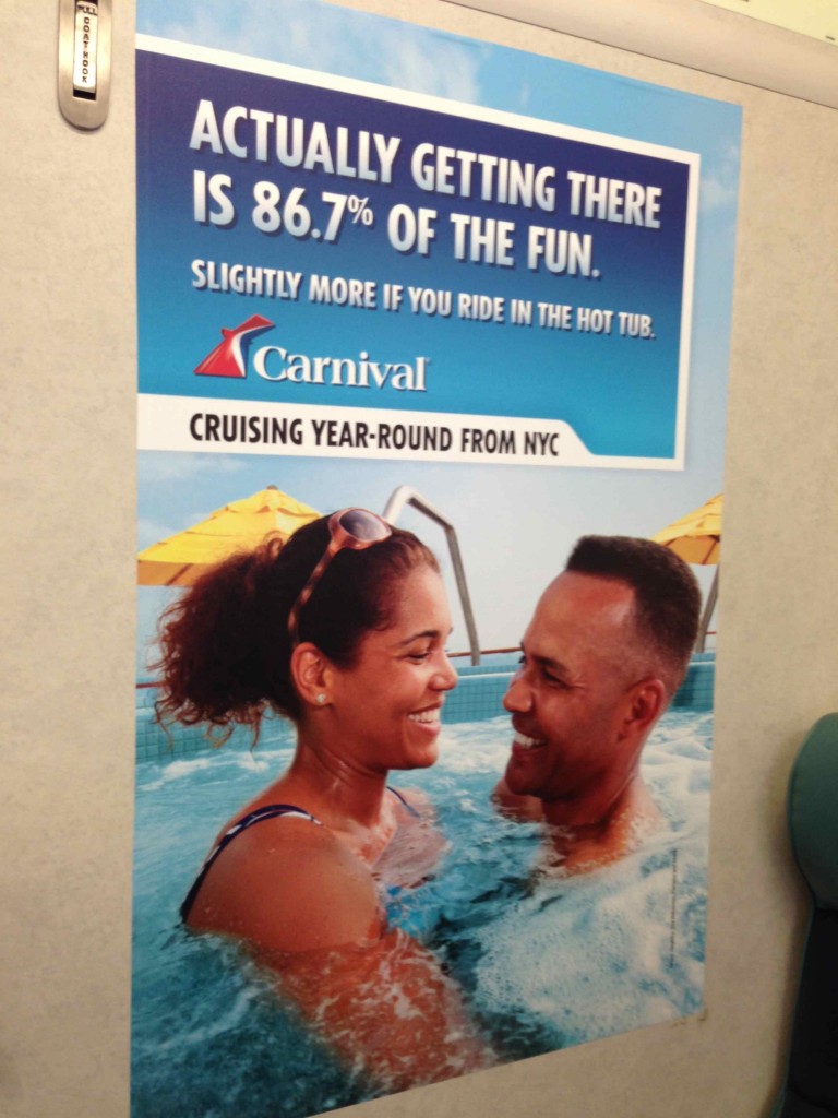 a poster of a couple in a pool
