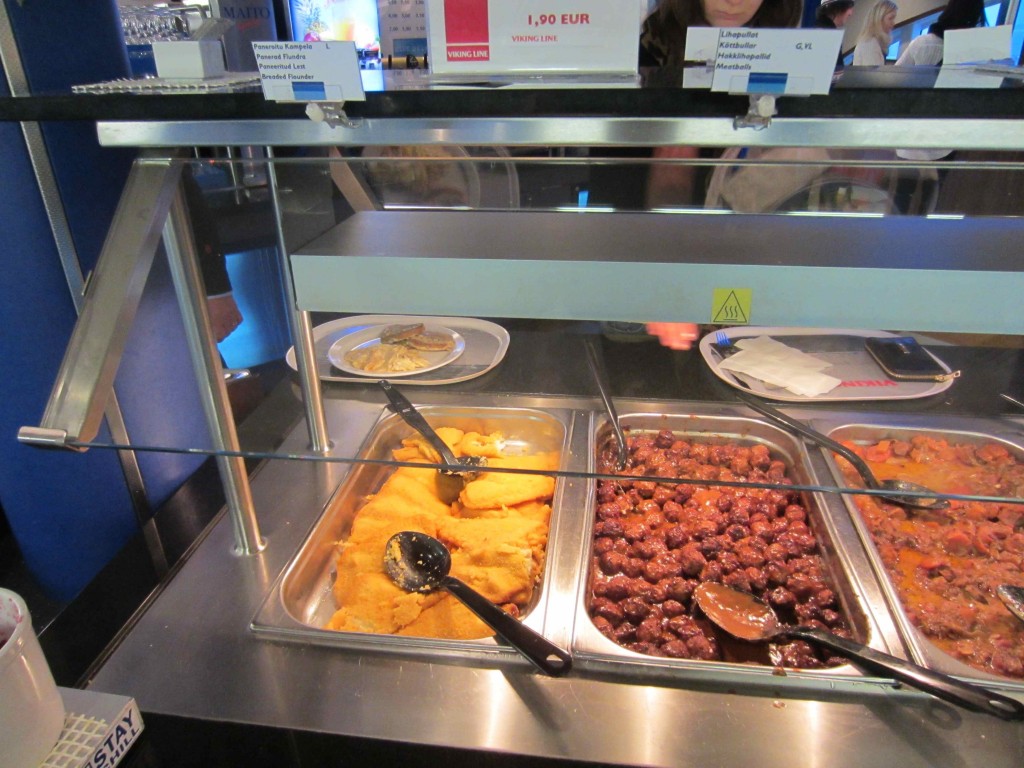 food in a buffet at a restaurant