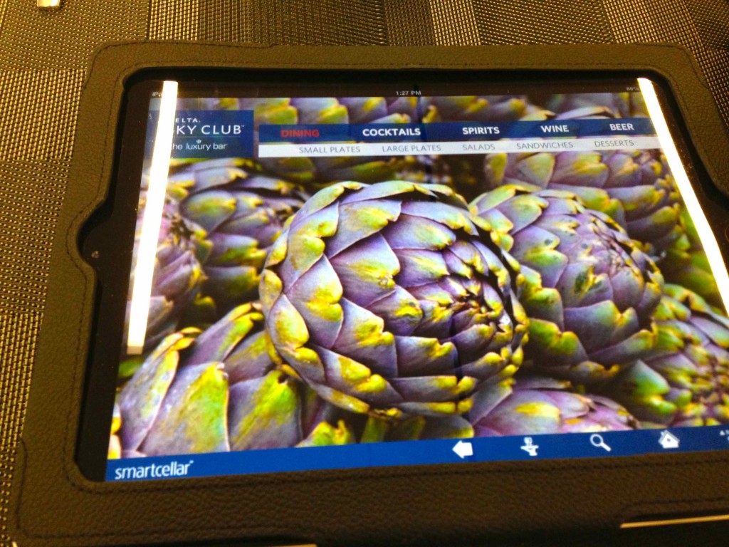 a tablet with a picture of artichokes