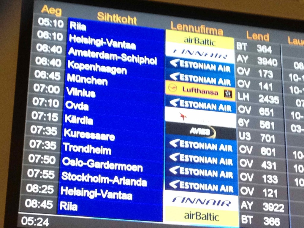 a screen with a number of flights