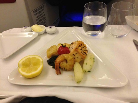 Austrian Airlines Business Class Meal