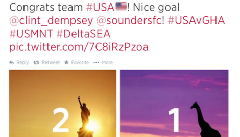 Delta World Cup Tweet
