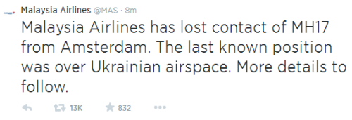 Malaysia Airlines Tweet
