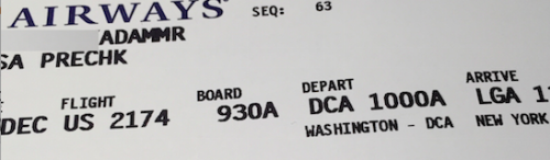 US Airways Boarding Pass