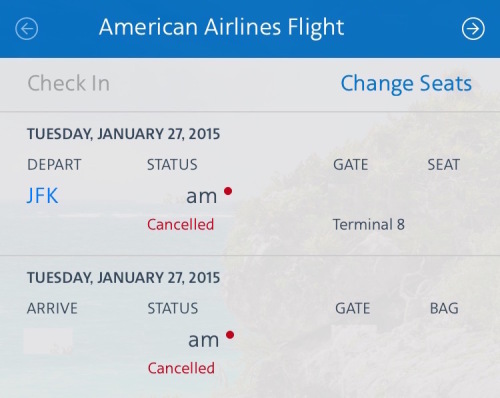 AA Cancelled Flight