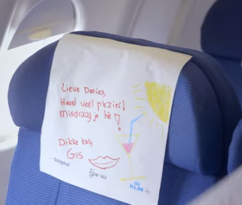 KLM Seatback Personal Greeting Message