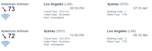 AA Syd Schedule