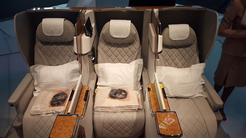 The new Emirates Business Class onboard the 777-300ER. Source: Emirates