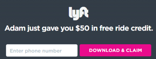 Lyft 50 Free Ride Credit