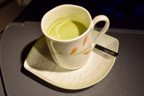 EVA Air Royal Laurel Class - Matcha Milk Tea