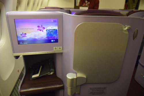Thai Airways 777 Business Class dining work table