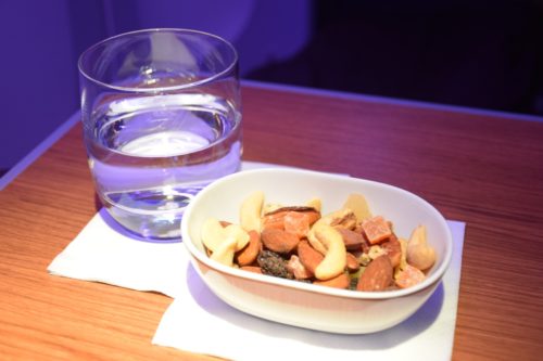 Thai Airways 777 Business Class nuts and dried fruit