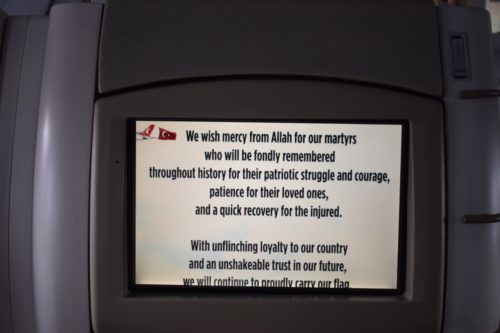 Turkish Airlines Post-Coup In-Flight Message