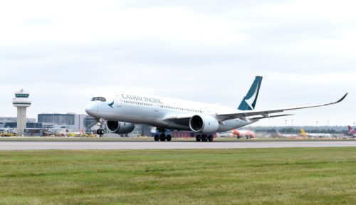 Cathay Pacific A350 in London-Gatwick