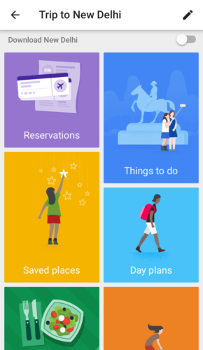 Google Trips directly imports your reservation information