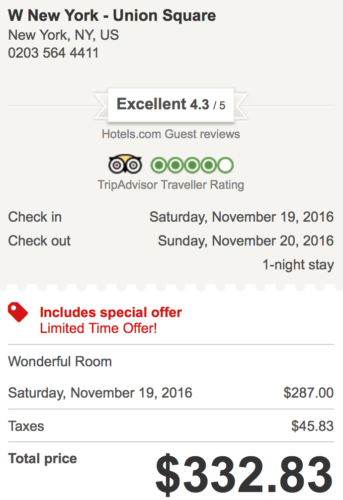Hotels.com Pricing
