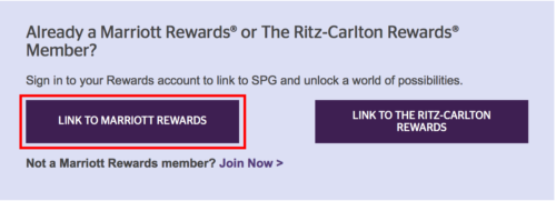 Select "Link to Marriott Rewards"