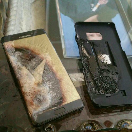 An allegedly exploded Samsung Galaxy Note 7