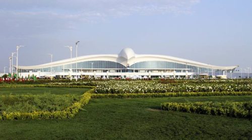 A view of the new international airport terminal outside Ashgabat. (AP Photo)