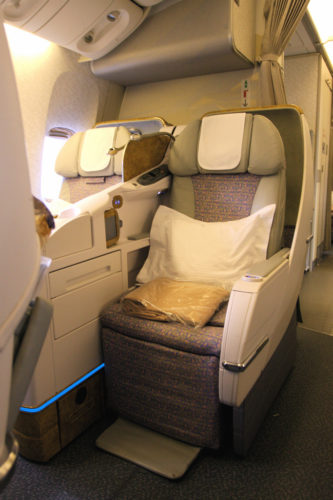 Emirates 777-300ER Business Class. Photo by TravelingOtter from Flickr, used with permission.