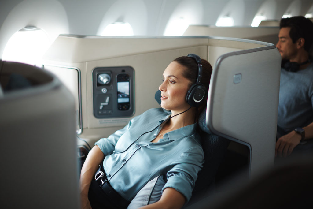 Cathay Pacific Business Class on A350. Photo courtesy of Cathay Pacific.