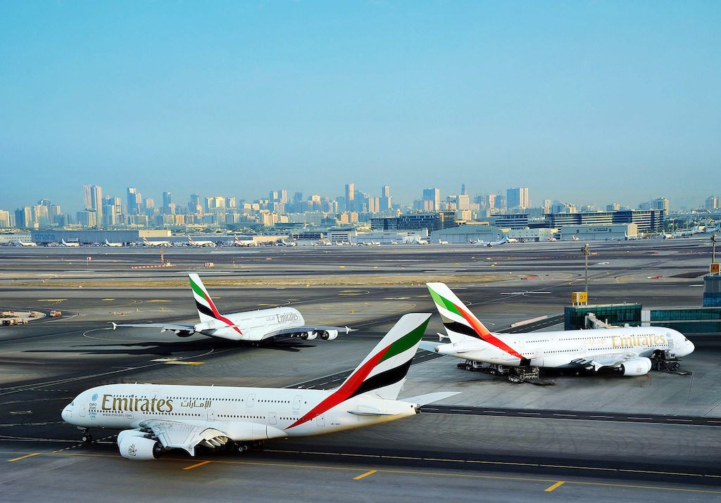 Emirates A380 at Dubai International Airport (DXB). Photo courtesy of Emirates.