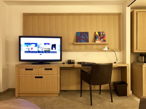 Conrad New York Deluxe Suite Living Room - Work Desk and TV