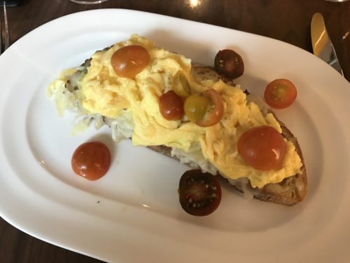 Conrad New York - Atrio Restaurant Bruschetta Scrambled Eggs