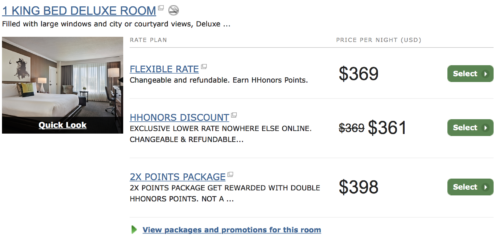 Hilton offers a HHonors discount for members