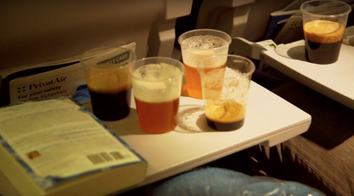 Mikkeller offered 5 different beers for tasting on an SAS flight. beer tasting