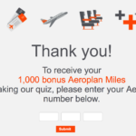 Earn 1000 easy Aeroplan miles by completing the quiz
