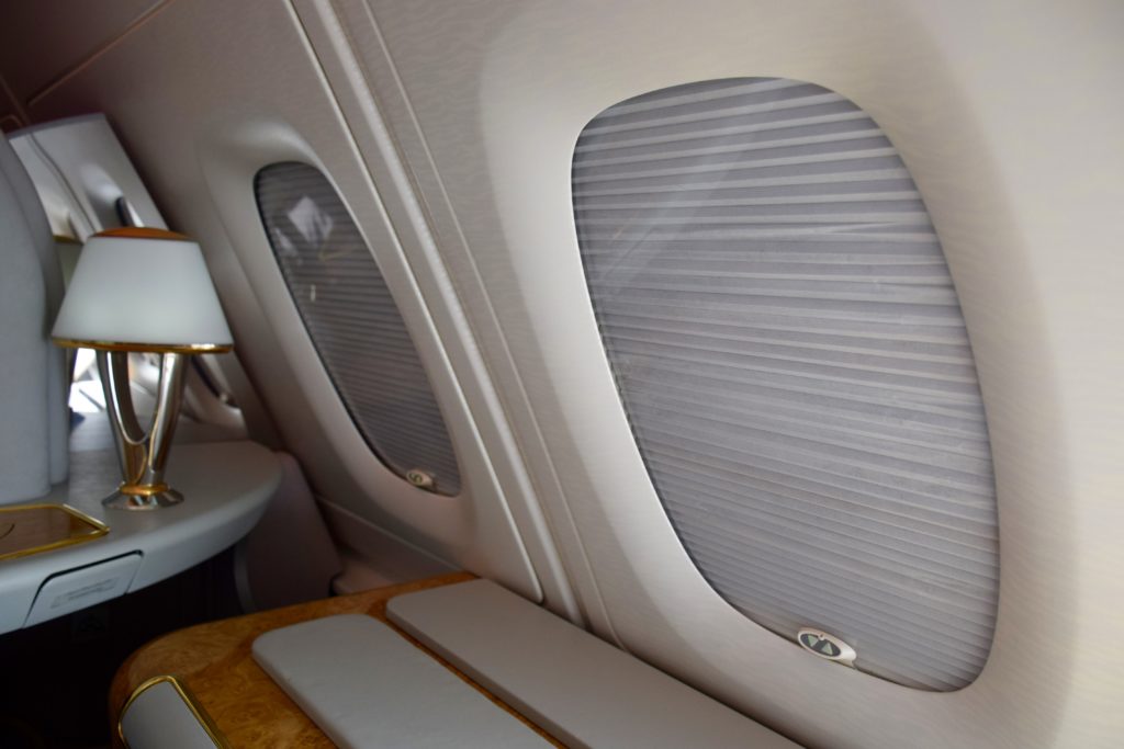 Emirates First Class A380 Windows
