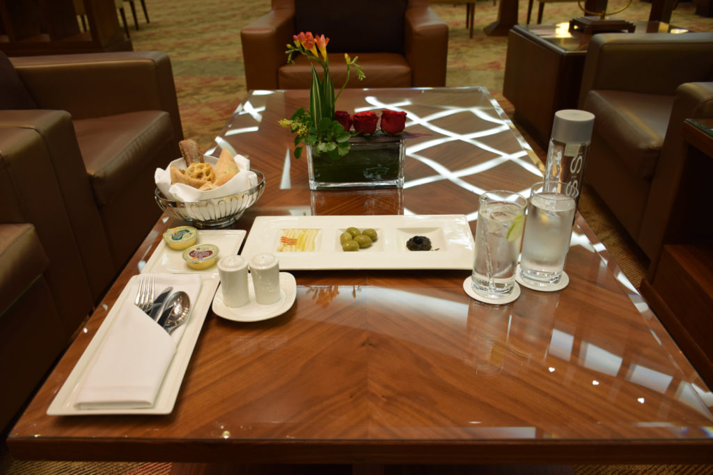 Emirates First Class Lounge Dubai Concourse A - Dining Setup