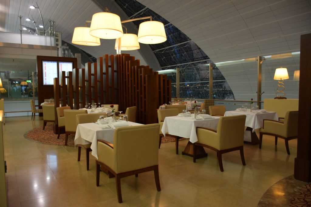 Emirates First Class Lounge Dubai Concourse A - Formal Dining Area