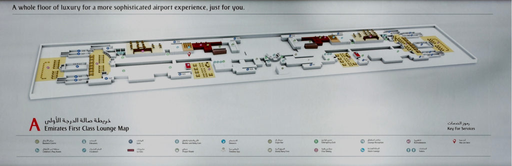 Emirates First Class Lounge Dubai Concourse A - Directory