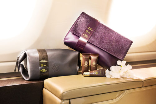 Etihad's new amenity kit by Christian Lacroix and Omorovicza for First Class passengers