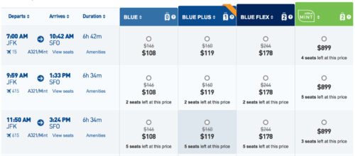 Fly from New York to San Francisco for ~$110 one-way