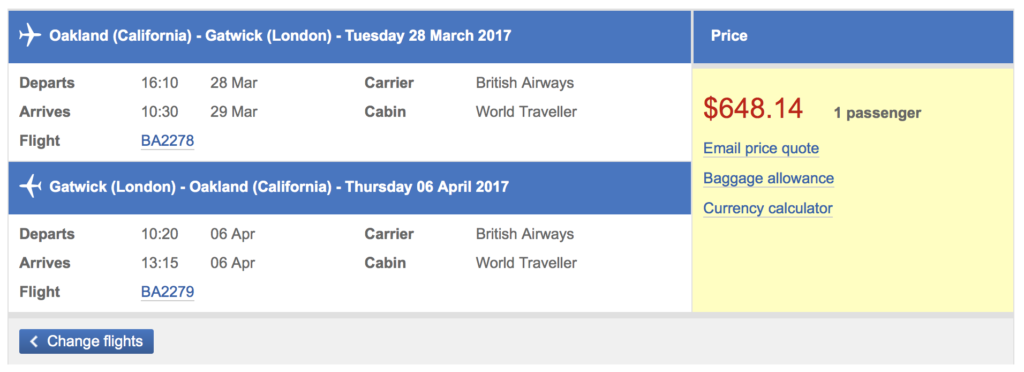Fly between Oakland and London-Gatwick for less than $650