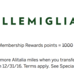 American Express is offering a 40% bonus when you transfer points to Alitalia