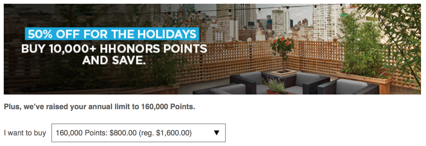 Buy Hilton Points for 0.5 Cents Each Until December 5